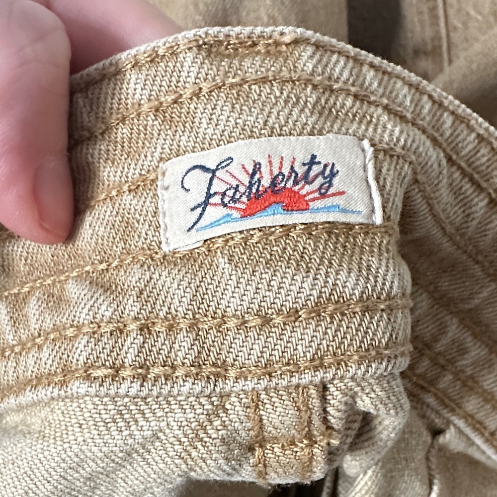 Faherty Harbor Crop Wide Leg Jeans- Sand- Size 30 - Picture 8 of 10